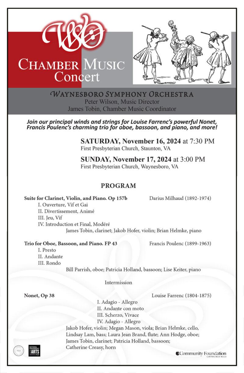 WSO Chamber Concert flyer, November 2024